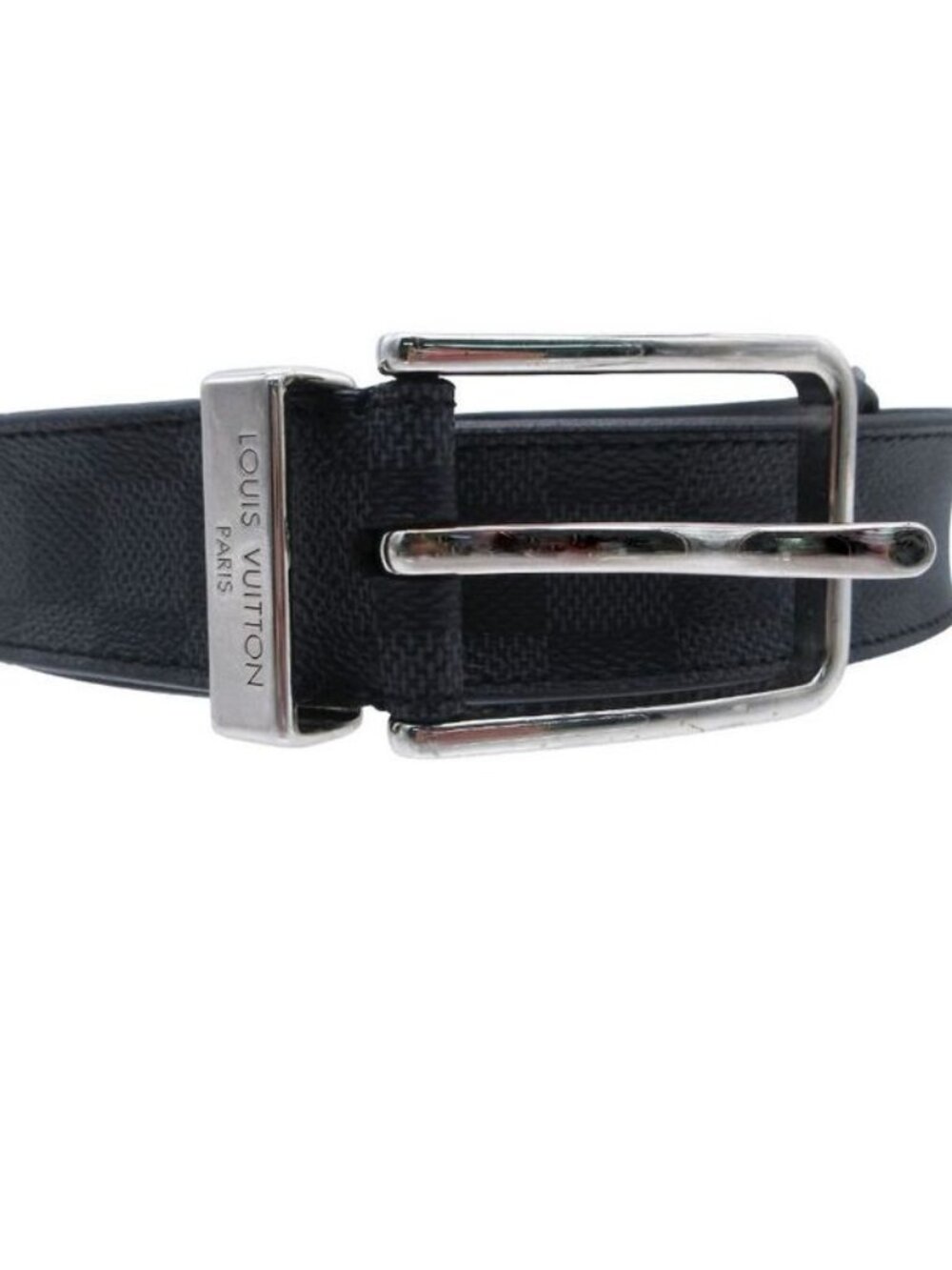 Louis Vuitton Belt Ceinture Pont Neuf Damier Graphite Canvas Black